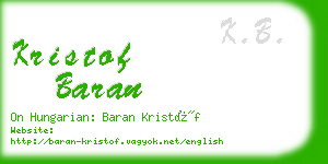 kristof baran business card